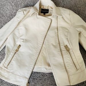 Express Tan Leather Moto Jacket